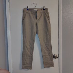 Women's Calvin Klein Dress Pants Sz 2 Beige Tapered Office Work Cotton